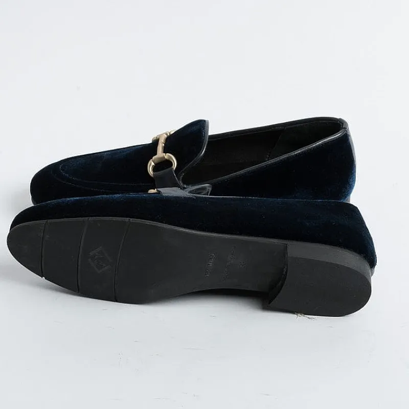 POESIE VENEZIANE - Mocassino - Jja65 - Velluto Bluette<Collezione Scarpe Donna Mocassini