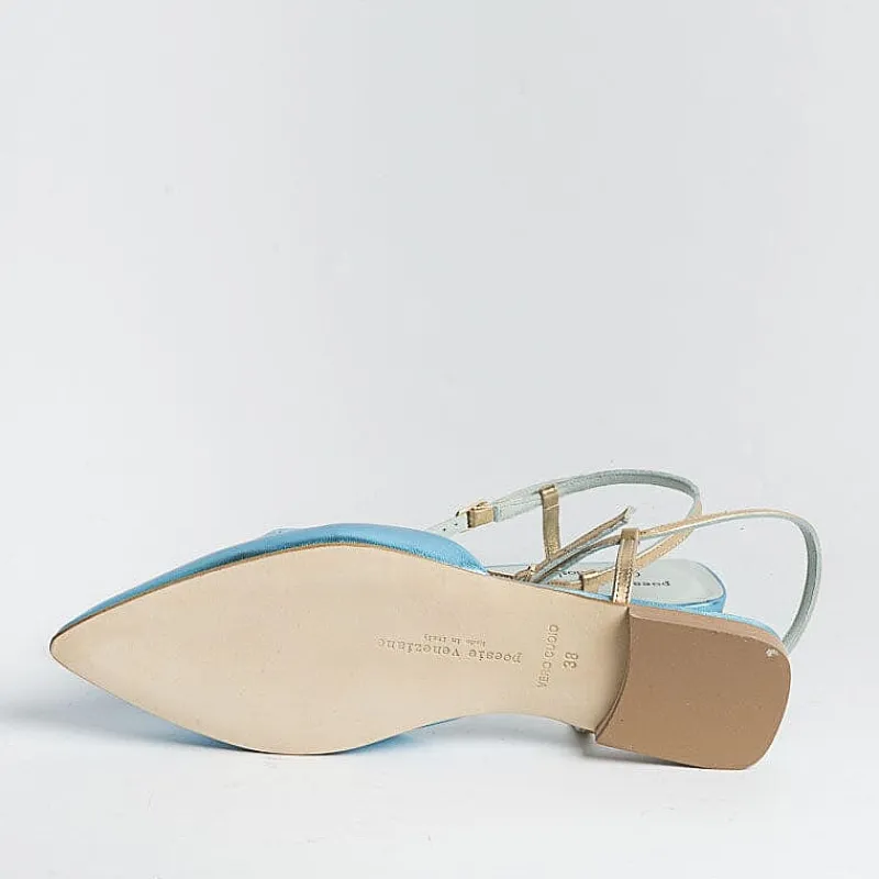 POESIE VENEZIANE - Sling Back - Df34 - Laminato Celeste<Collezione Scarpe Donna Sling Back