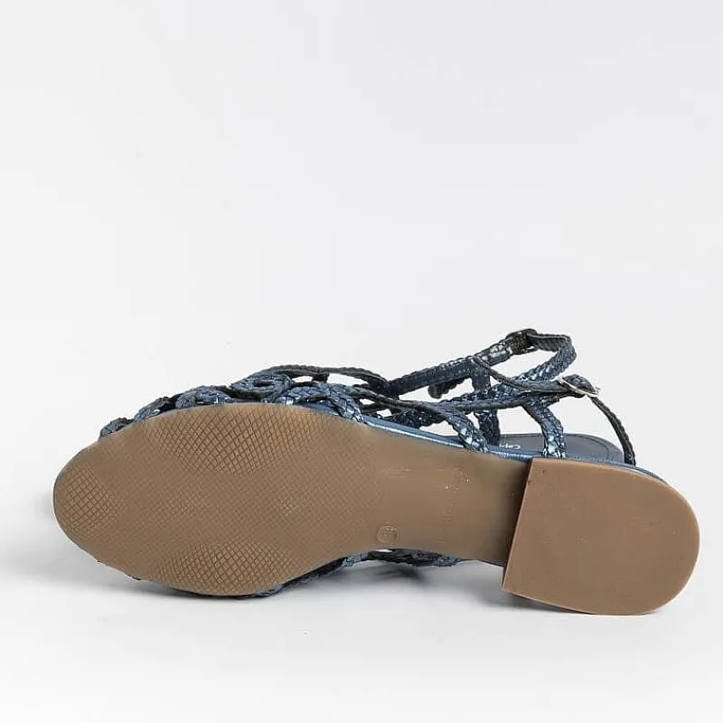 PONS QUINTANA - Sandali Bassi Elba 10302 - Azzurro<Collezione Scarpe Donna Sandali Bassi