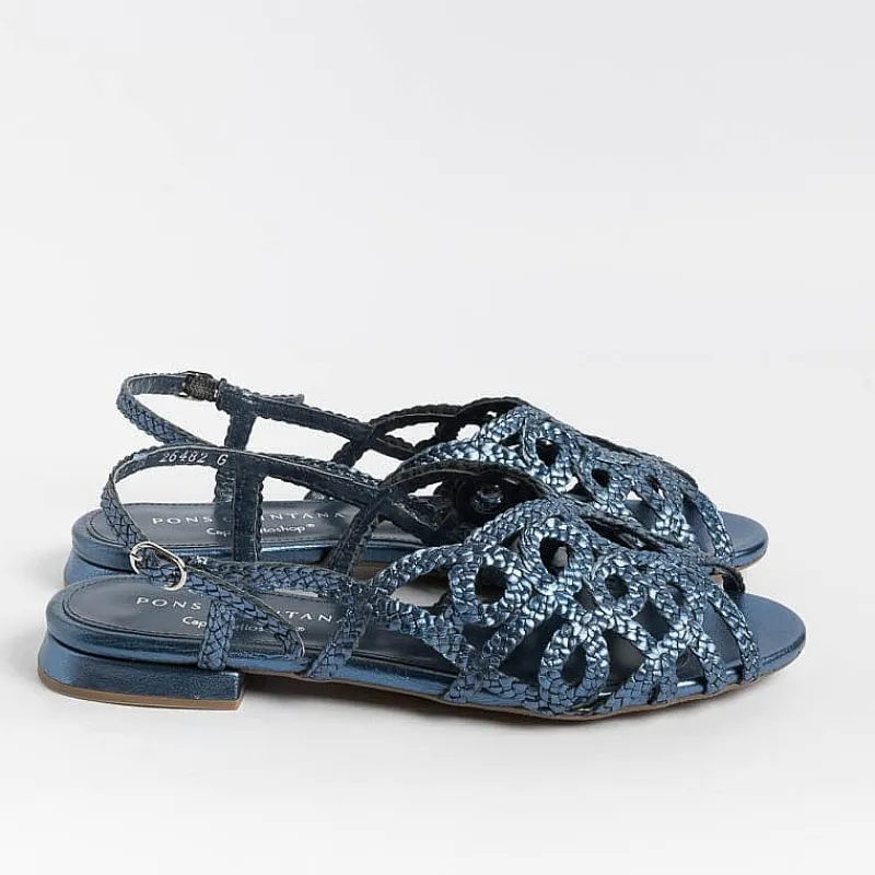 PONS QUINTANA - Sandali Bassi Elba 10302 - Azzurro<Collezione Scarpe Donna Sandali Bassi