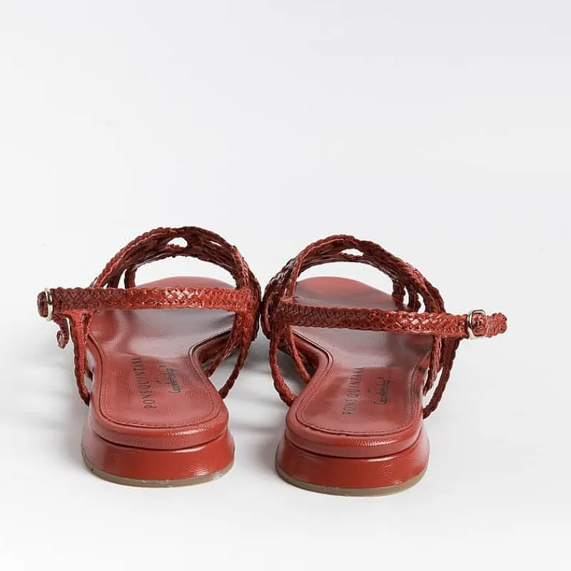 PONS QUINTANA - Sandali Bassi Elba 10302 - Rosso<Collezione Scarpe Donna Sandali Bassi