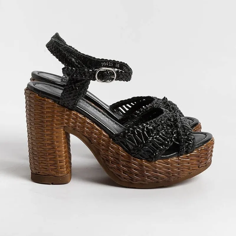PONS QUINTANA - Sandali Con Tacco- Cannes - 10425 - Nero<Collezione Scarpe Donna Sandali Con Tacco
