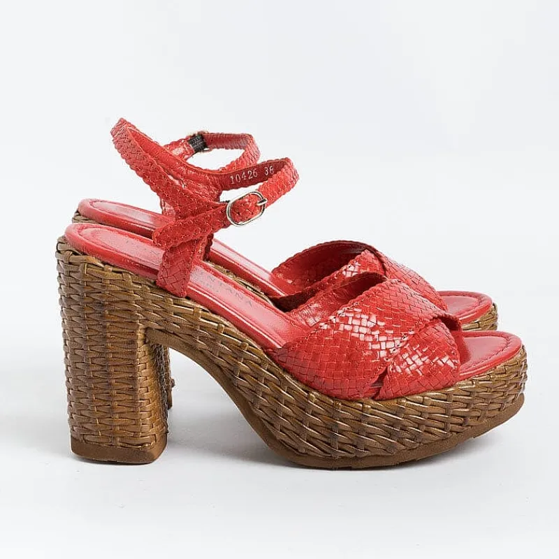 PONS QUINTANA - Sandali Con Tacco - Cannes - 10426 - Rosso<Collezione Scarpe Donna Sandali Con Tacco