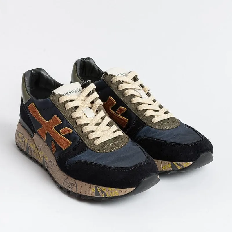 Premiata - Collezione Uomo Premiata - Sneakers - Mick 6419 - Blu Arancione<Collezione Scarpe Uomo Sneakers
