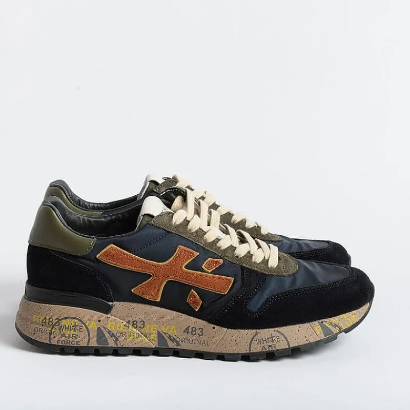 Premiata - Collezione Uomo Premiata - Sneakers - Mick 6419 - Blu Arancione<Collezione Scarpe Uomo Sneakers