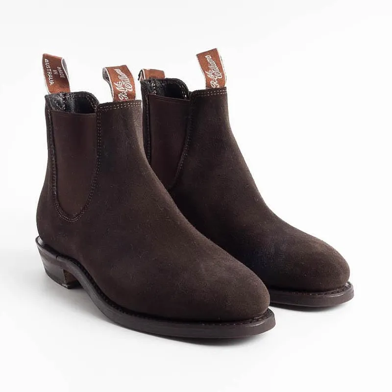 R.M. Williams - Collezione Donna R.M. Williams - Stivaletto Adelaide Rubber Sole - Suede Chocolate<Collezione Scarpe Donna Stivaletti