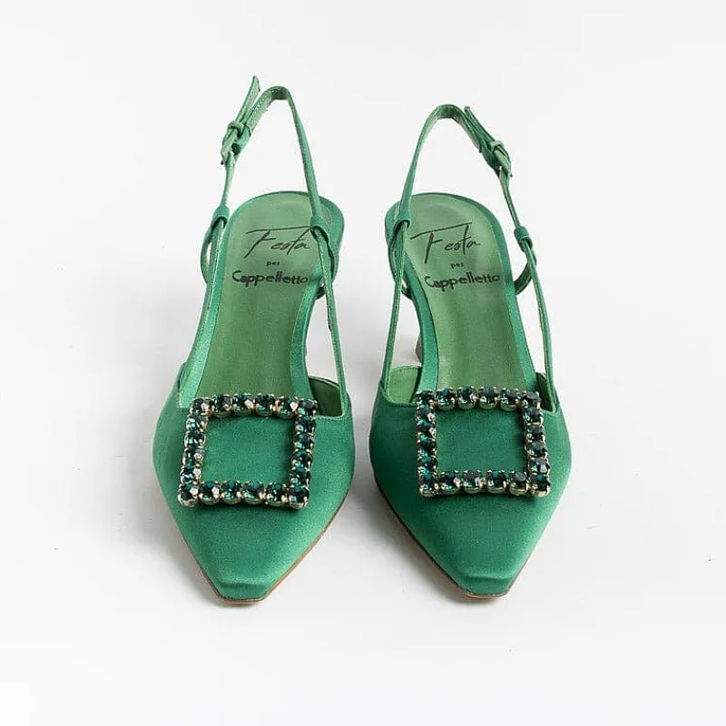 Roberto Festa - Sling Back - Stefi - Seta Edera<Collezione Scarpe Donna Cerimonia - Scarpe E Pochette