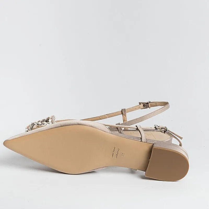 Roberto Festa - Sling Back - Modello Lavanda - Seta Taupe<Collezione Scarpe Donna Cerimonia - Scarpe E Pochette