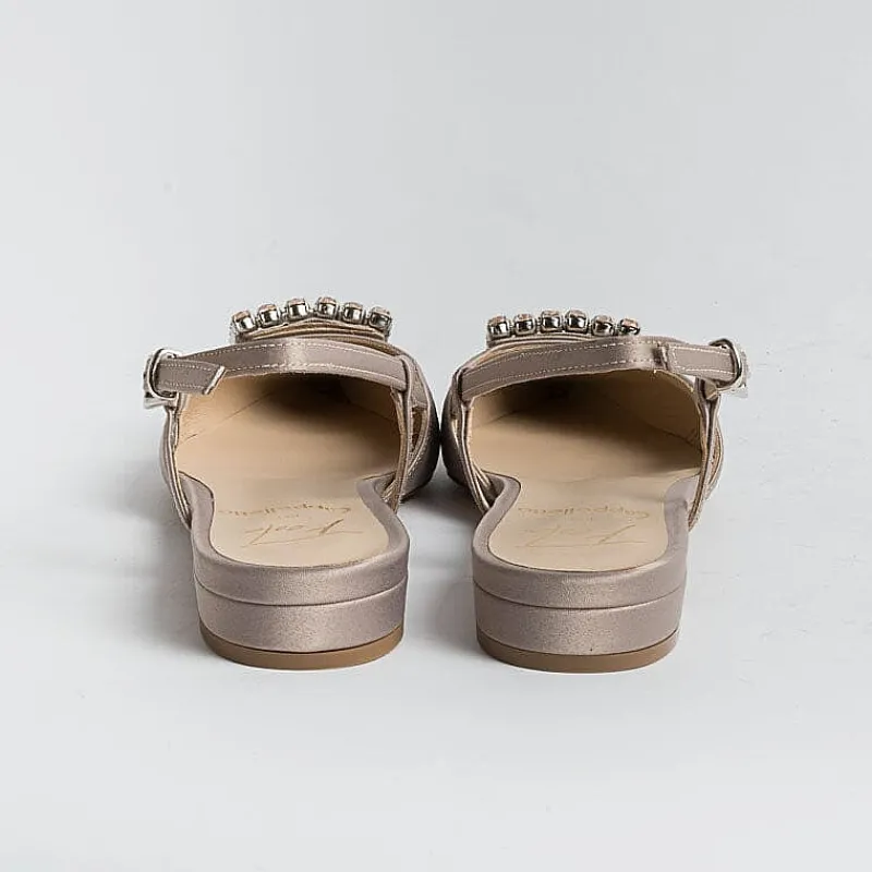 Roberto Festa - Sling Back - Modello Lavanda - Seta Taupe<Collezione Scarpe Donna Cerimonia - Scarpe E Pochette