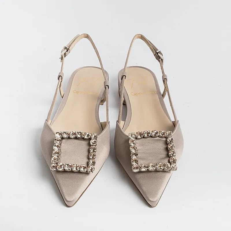 Roberto Festa - Sling Back - Modello Lavanda - Seta Taupe<Collezione Scarpe Donna Cerimonia - Scarpe E Pochette