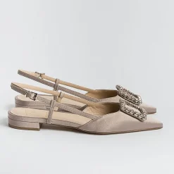 Roberto Festa - Sling Back - Modello Lavanda - Seta Taupe<Collezione Scarpe Donna Cerimonia - Scarpe E Pochette