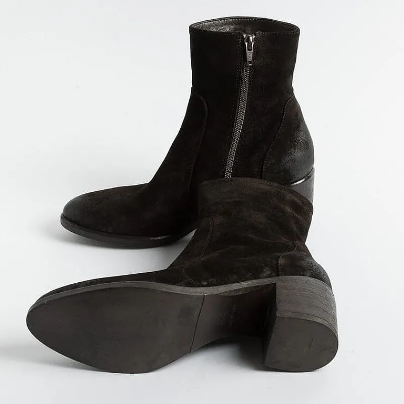 Strategia - Stivaletto Texano E5540 - Velour Ebano Wash<Collezione Scarpe Donna Stivaletti