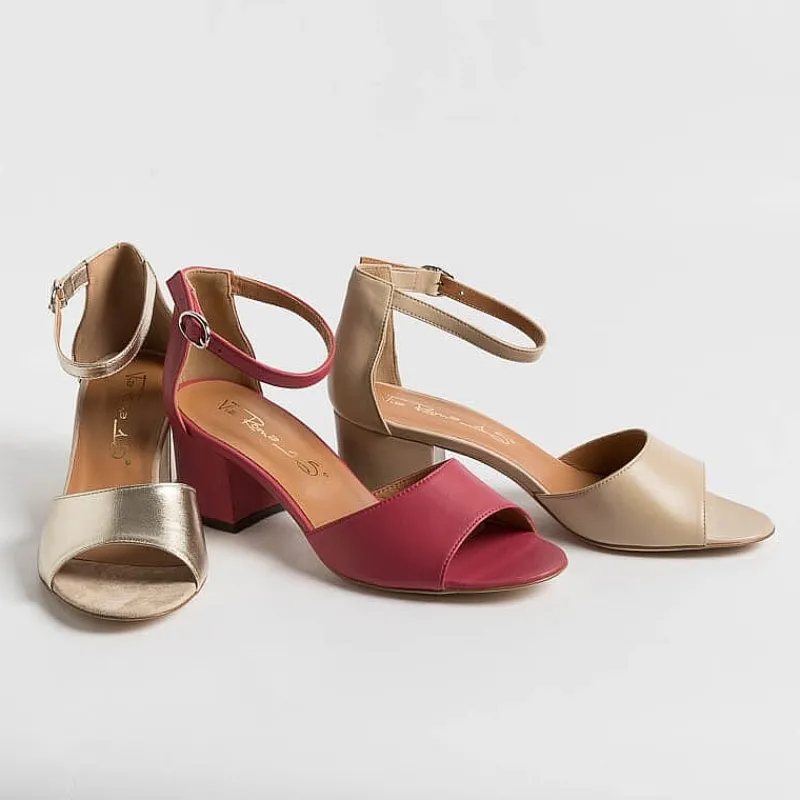 Via Roma 15 - Sandali Con Tacco - 3065 - Nappa Fragola<Collezione Scarpe Donna Sandali Con Tacco