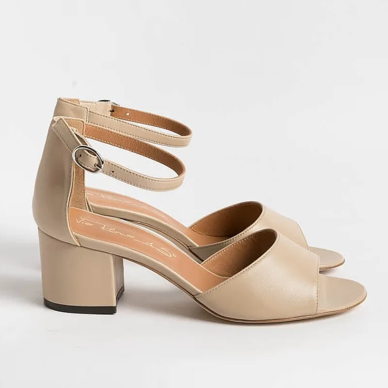 Via Roma 15 - Sandali Con Tacco - 3065 - Nappa Nude<Collezione Scarpe Donna Sandali Con Tacco
